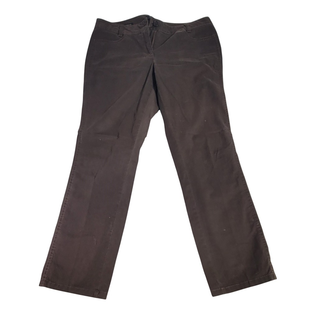 Talbots Petites Brown Chino Pants‎ Straight Leg Cotton Stretch Size 10P